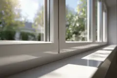 Smart window creating a clean glass design without curtains or blinds
